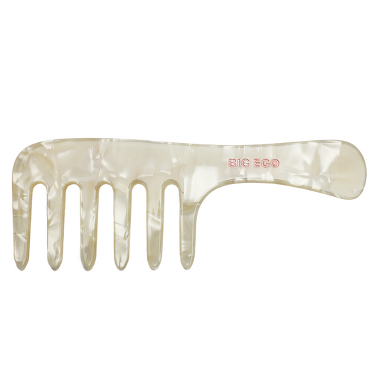 WET HAIR COMB  MARBLE WHITE