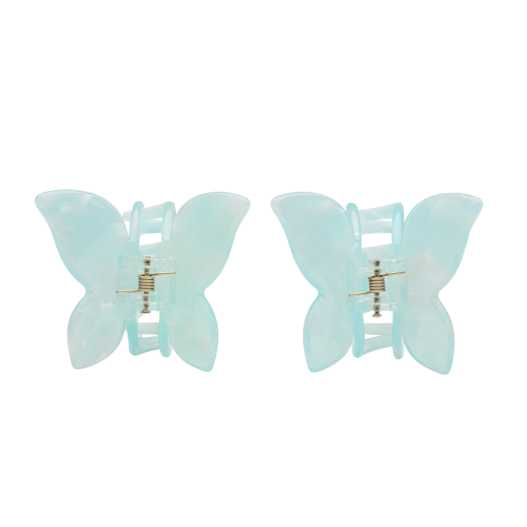 MINI BUTTERFLY CLIPS ICE BLUE