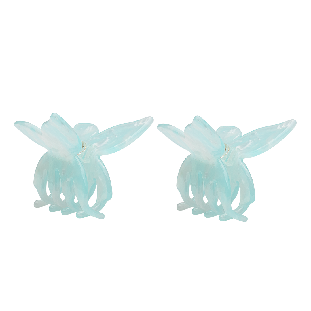 MINI BUTTERFLY CLIPS ICE BLUE