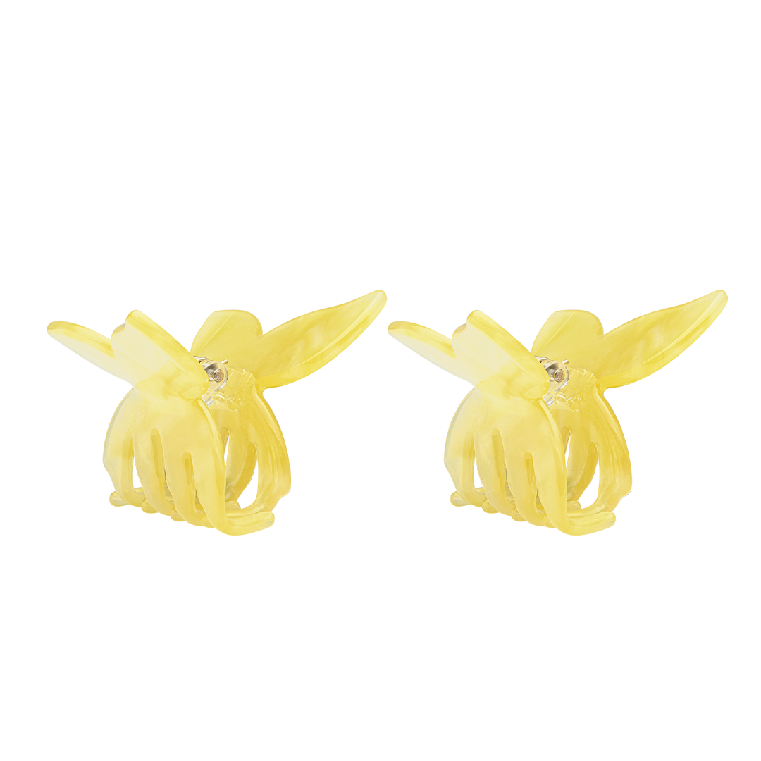 MINI BUTTERFLY CLIPS YELLOW