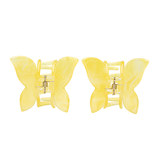 MINI  BUTTERFLY CLIPS YELLOW
